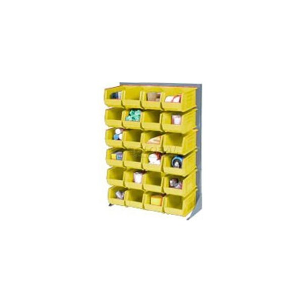 Global Equipment Singled Sided Louvered Bin Rack 35x15x50 24 Yellow